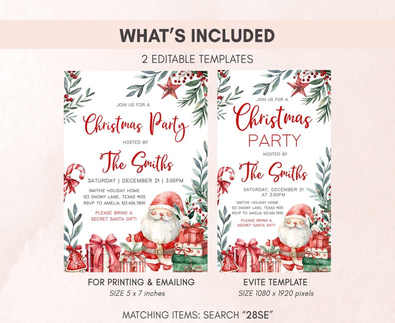 Santa Claus Invitation Set