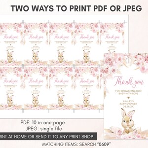 two ways to print a thank card for a baby shower