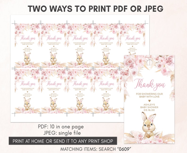 two ways to print a thank card for a baby shower