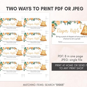Citrus Baby Shower Diaper Raffle