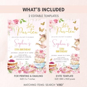 Floral Tea Party Invitation Set