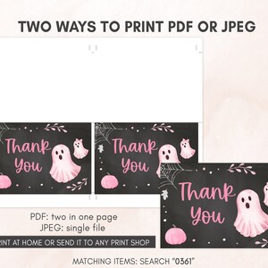Editable Little Boo Baby Shower Invitation Bundle, Pink Halloween Baby Shower Invite Pack, Pink Girl Ghost Baby Shower Invite Template 0361 image 7