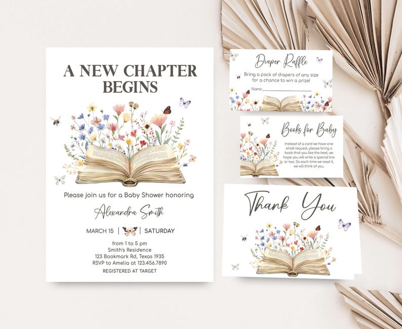 A New Chapter Begins Invitation Set