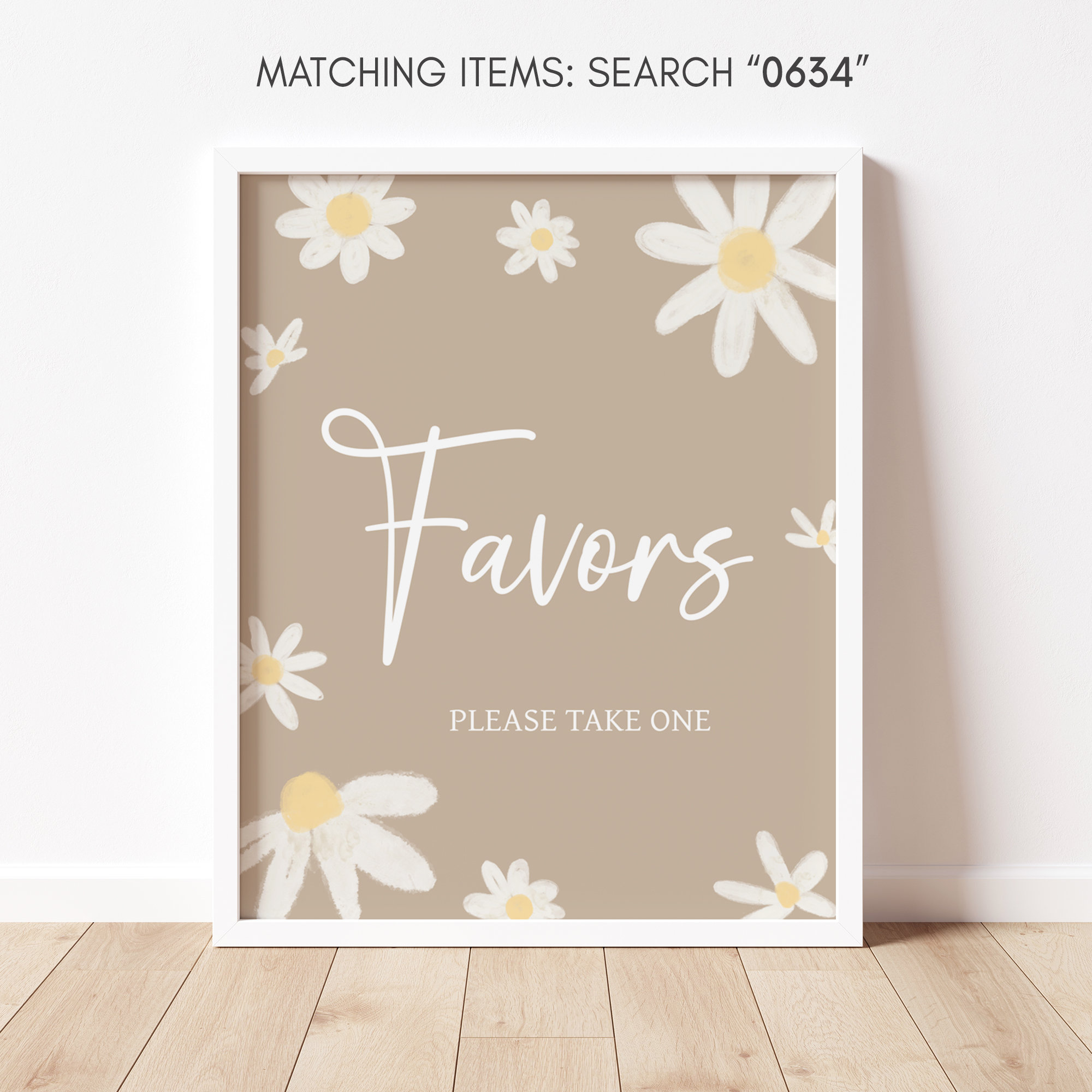 Daisy Baby Shower Favors Sign, Daisy Flower Boho Baby Shower Favor Table Sign, Groovy Daisy Retro Baby Shower Favor Decoration Signs, 0634
