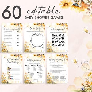 a baby shower game with flowers and bees