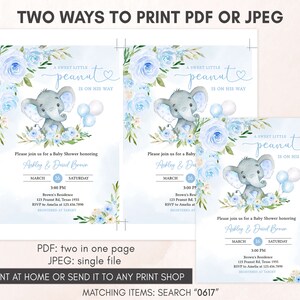 two ways to print a baby elephant baby shower