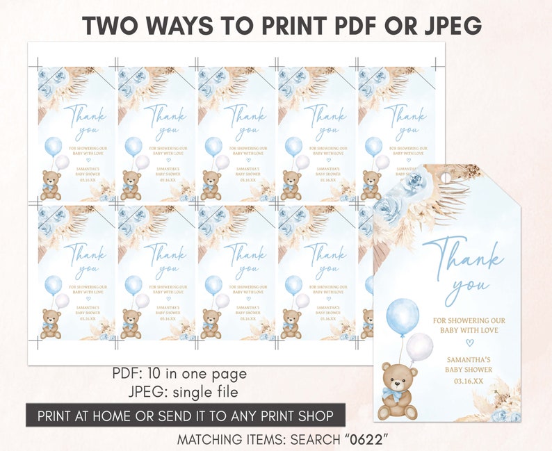 two ways to print a teddy bear baby shower
