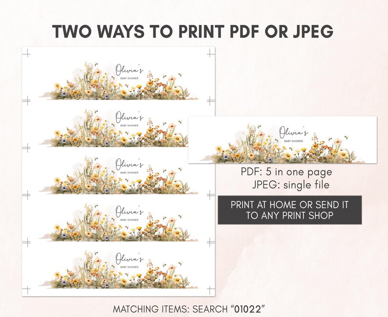 a picture of a flower field with the text two ways to print for jpeg