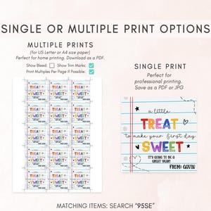a sheet of paper with a picture of a treat sheet on it