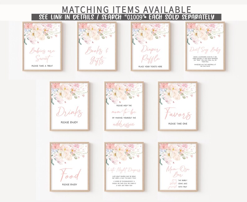 Baby in Bloom Baby Shower Signs