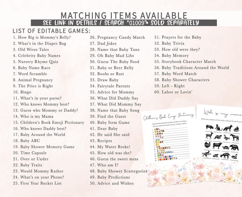 Spring Floral Wildflower Games Bundle