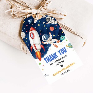 Astronaut Outer Space Birthday Favor Tag