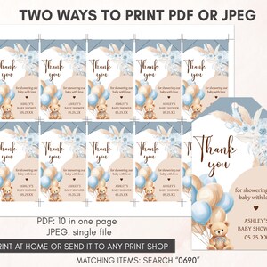 two ways to print a thank you card for a baby shower