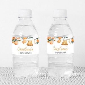 Citrus Baby Shower Water Bottle Label