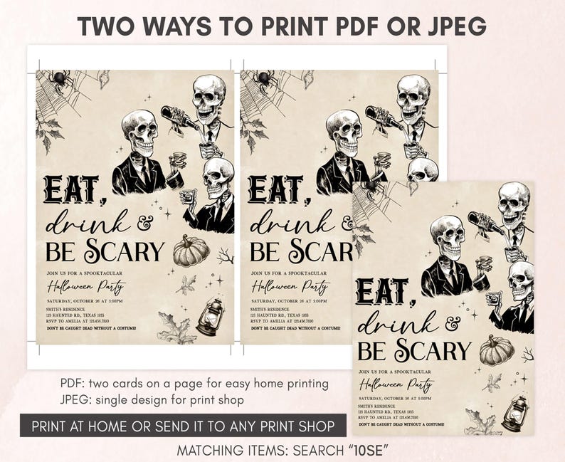 Eat Drink be Scary Invitation Template