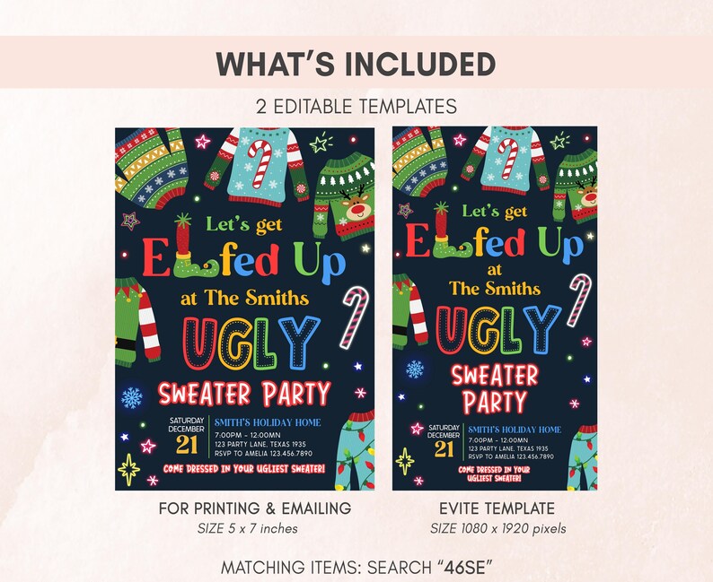 Christmas Party Invitation Set