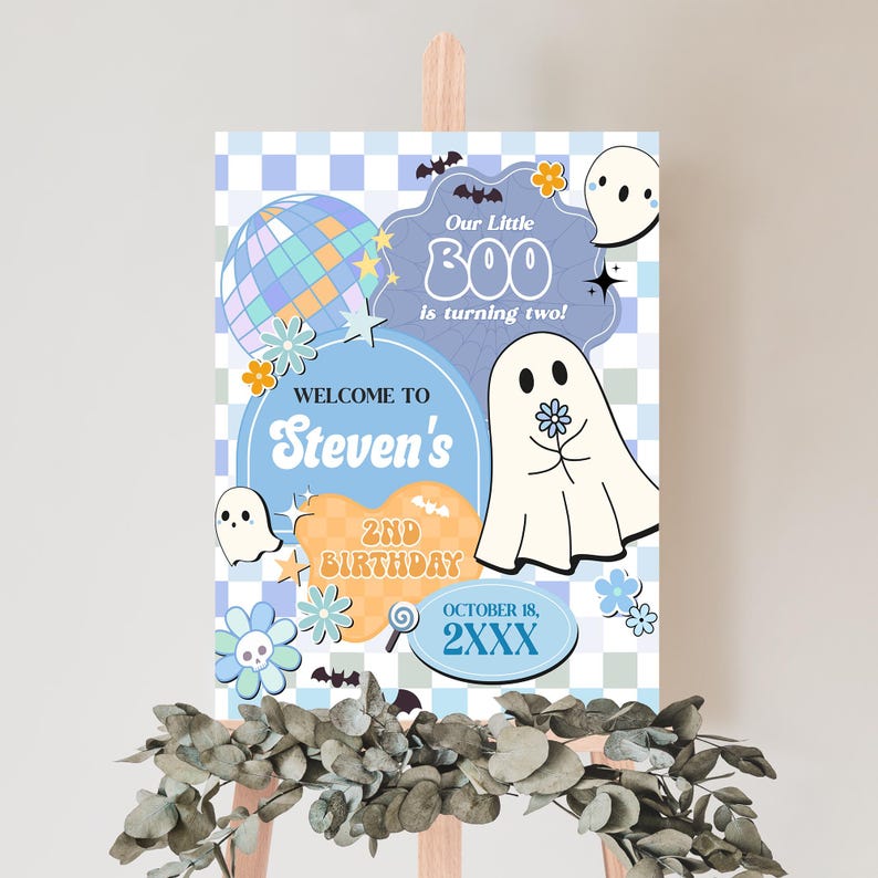 a birthday card with a picture of a ghost