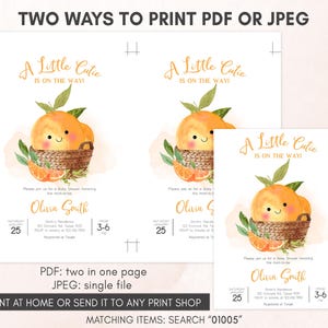 Citrus Baby Shower Invitation Template