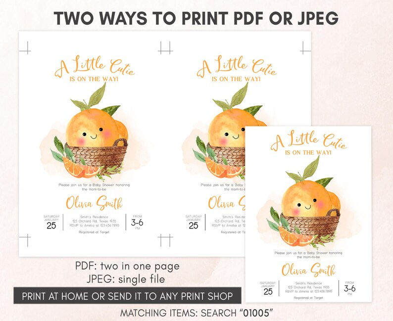 Citrus Baby Shower Invitation Template