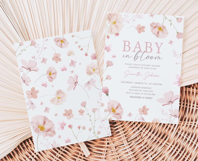 Baby in Bloom Baby Shower Invite