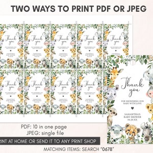 two ways to print a thank card for a baby shower