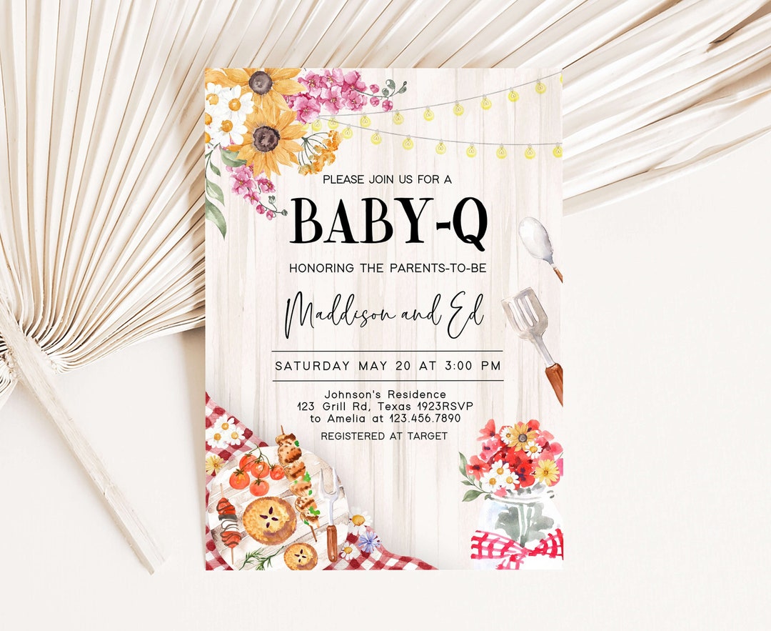 Editable BBQ Baby Shower Invitation, Baby-q Baby Shower Invite ...