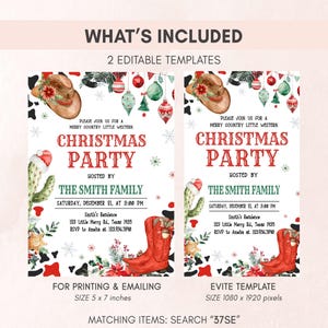 Western Christmas Invitation Set