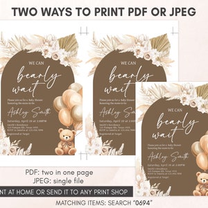 two ways to print a teddy bear baby shower
