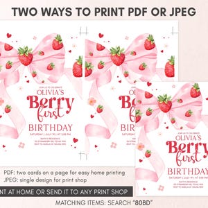 Girl First Birthday Invitation Template