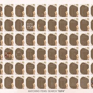 a sheet of brown paper with a bunch of different things on it