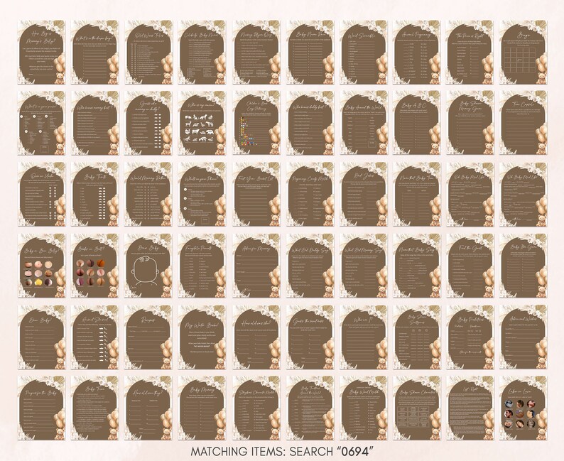 a sheet of brown paper with a bunch of different things on it