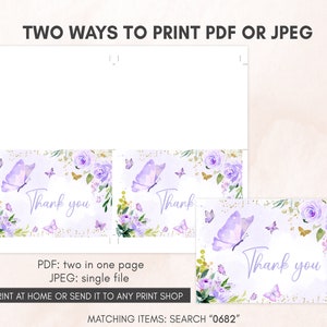 two ways to print a wedding thank card