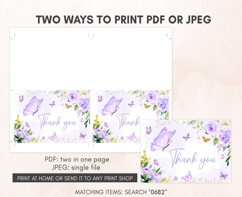 two ways to print a wedding thank card