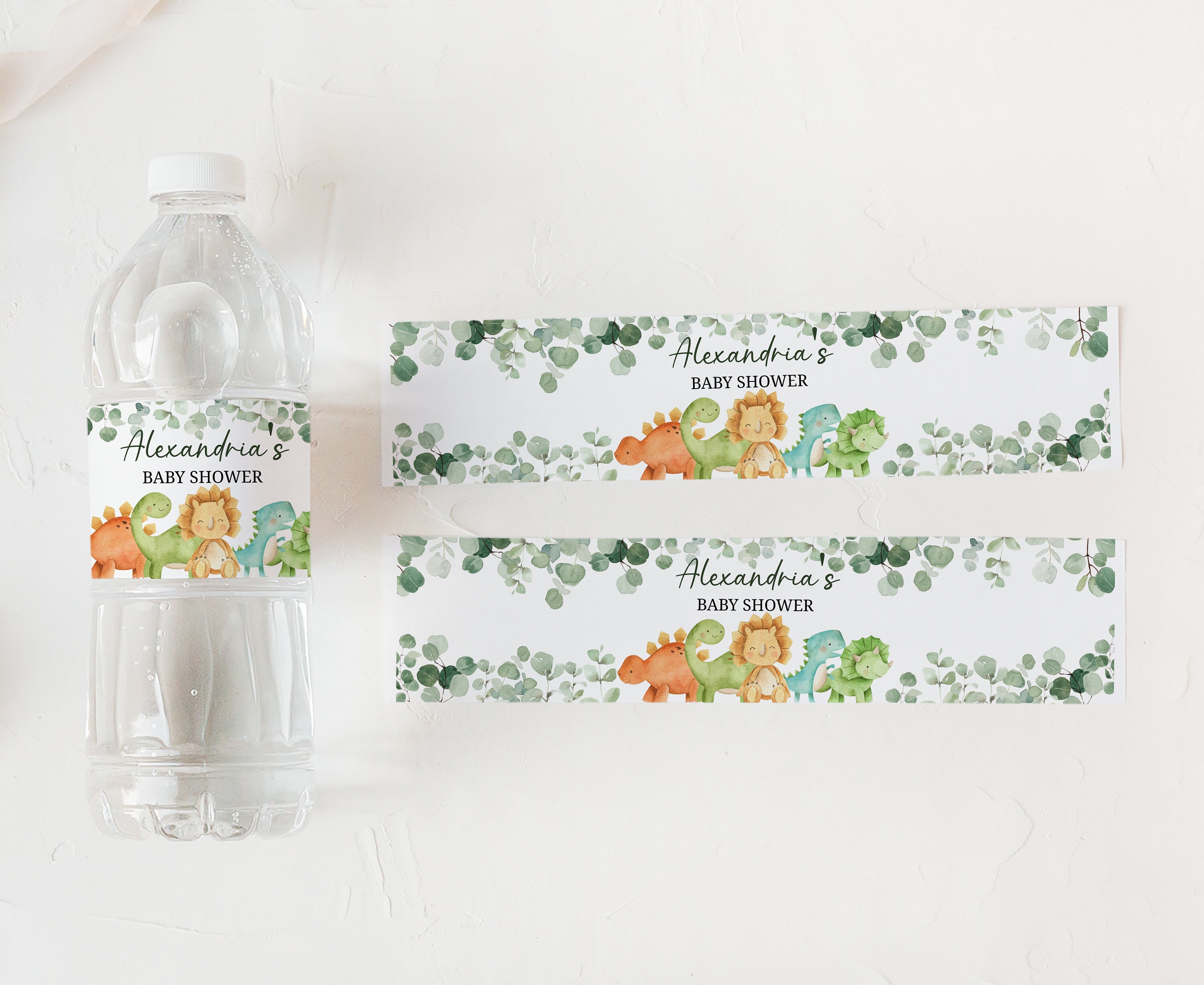 Editable Dinosaur Baby Shower Bottle Label Dino Baby Shower - Etsy