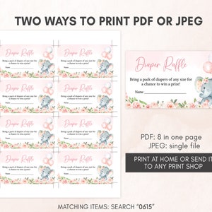 two ways to print a ticket for a baby shower