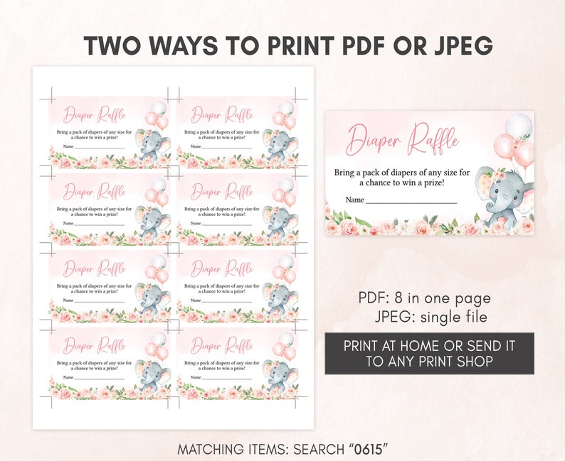 two ways to print a ticket for a baby shower
