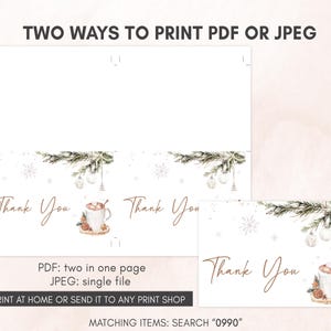 Christmas Baby Thank You Card