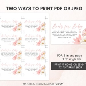 Girl Floral Baby Shower Books for Baby