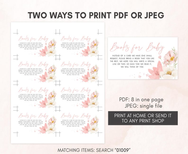 Girl Floral Baby Shower Books for Baby
