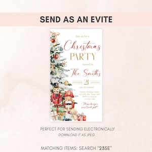 a flyer for a christmas party with a christmas tree