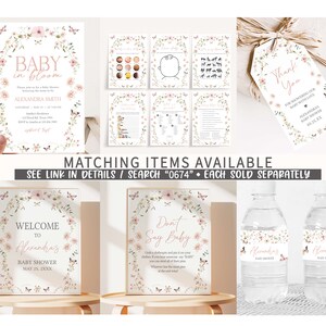 Editable Baby in Bloom Baby Shower Games Bundle, Butterfly Baby Shower Game Pack, Butterflies Wildflower Spring Baby Shower Games Set, 0674 image 2