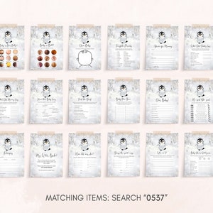 Editable Winter Penguin Baby Shower Games Bundle, Gender Neutral Penguin Baby Shower Game Pack, Baby It's Cold Outside Baby Shower Game 0537 image 3