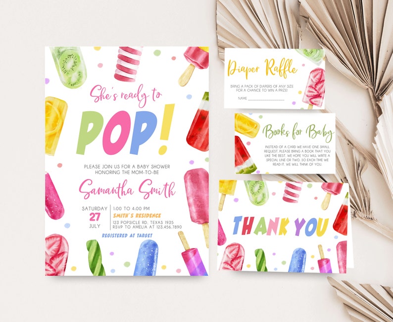 She's Ready to Pop Invitation Set