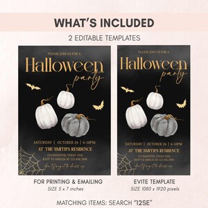 two halloween party flyer templates with pumpkins