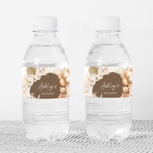 a bottle of water with a label on it