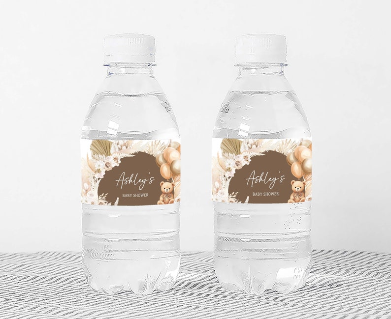 a bottle of water with a label on it