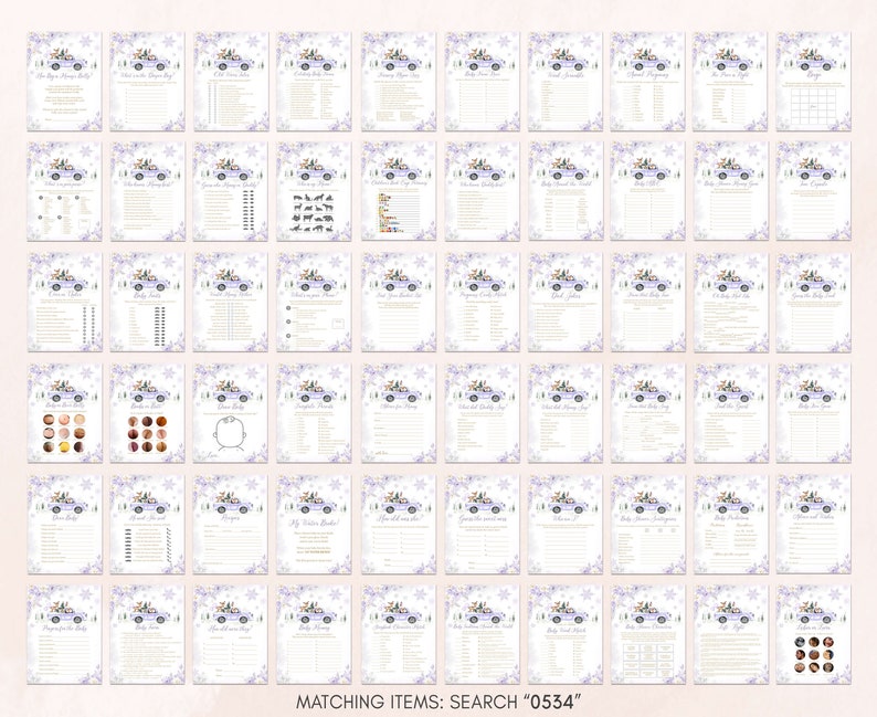Editable Purple Winter Woodland Baby Shower Games Bundle, Girl Woodland Winter Baby Shower Game Pack, Girl Baby It's Cold Outside Game, 0534 image 4