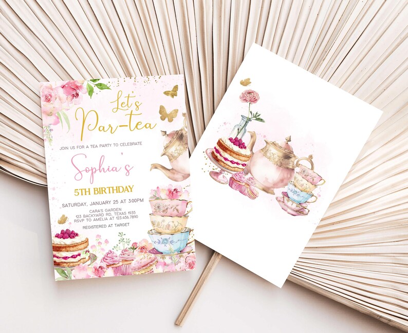 Tea Party Birthday Invite