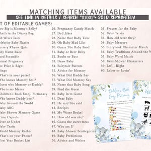 a printable baby shower game is shown