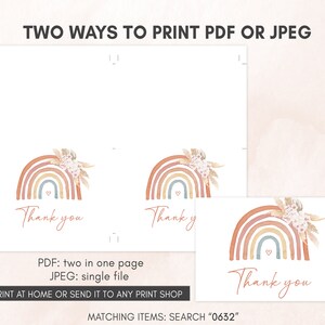 two ways to print a rainbow thank you card
